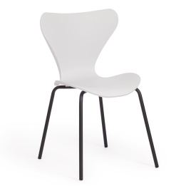 Стул Якобсен/Jacobsen (мод DC 102) пластик/металл, 50 х 46 х 82 см , белый 018/черный  фото 1