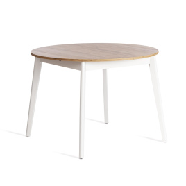 Стол обеденный SVELTO ЛДСП, опора-массив березы, 105 х 105 (140) х 74.5 см, Дуб Вотан/белый фото 3