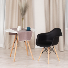 Кресло Сindy Eames/Синди Имс (мод. 919) дерево бук/металл/сиденье пластик, 60х62х79см, черный/натура фото 2