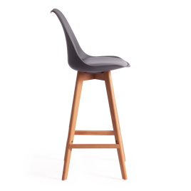 Стул барный TULIP BAR (mod. C1014H-1) пластик/дерево, 42 х 47,5 х 104 см, Grey (серый) 92717 / натур фото 2