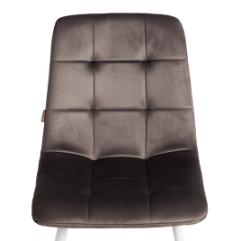 Стул CHILLY (mod. JSC-220) Велюр/металл , 44,5х52,5х88 см, Dark grey (темно-серый) HLR24 / белый фото 4
