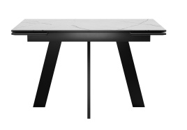 Стол DikLine SKM120 Керамика Titanium Silver River Polished/подстолье черное/опоры черные фото 5