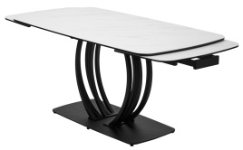Стол MATERA 160 MARBLES KL-99 Белый мрамор матовый, итальянская керамика/ черный каркас, ®DISAUR фото 5