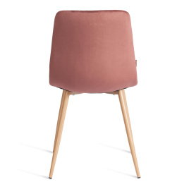 Стул CHILLY (mod. JSC-220) Велюр/металл , 44,5х52,5х88 см, Coral (коралловый) HLR44 / натуральный фото 5