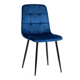 Стул CHILLY (mod. JSC-220) Велюр/металл , 44,5х52,5х88 см, Blue (синий) HLR64 / черный фото 1