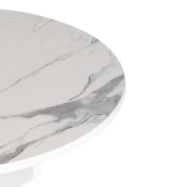 Стол Manzana/Манзана ЛДСП/HPL/металл, 80х80х75см, мрамор светлый/белый фото 2