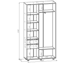 Шкаф-купе PRIME, 120х45х230 Шимо светлый с зеркалом фото 4