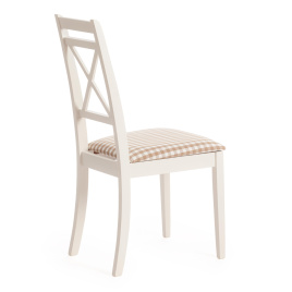 Стул Picasso ( PC-SC ) дерево гевея, 45х53х97см, ivory white (слоновая кость 2-5), ткань: клетка мел фото 3