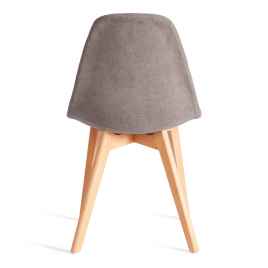 Стул CINDY SOFT (mod. C1021F1-1) фактурный велюр/дерево бук, 55 х 48 х 83 см, Серый LY1701-26 / нату фото 4