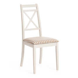 Стул Picasso ( PC-SC ) дерево гевея, 45х53х97см, ivory white (слоновая кость 2-5), ткань: клетка мел фото 1