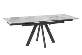 Cтол с керамическим покрытием Джейтон-140 (91stone grey gloss st cer/черный) 140(30+30)х85 фото 2