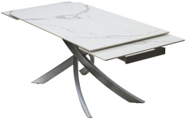 Стол ESTEBIO 160 GLOSS STATUARIO WHITE SOLID CERAMIC / Серый металлик, ®DISAUR фото 3
