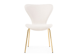 Стул на металлокаркасе Solo white / gold фото 3