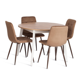 Стул CHILLY (mod. JSC-220) Велюр/металл , 44,5х52,5х88 см, Brown (коричневый) HLR11 / орех фото 2