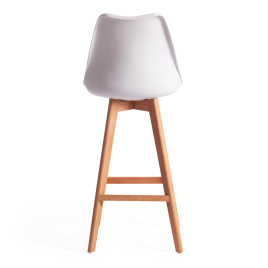 Стул барный TULIP BAR (mod. C1014H-1) пластик/дерево, 42 х 47,5 х 104 см, White (Белый) 70029/ натур фото 4