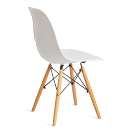 Стул CINDY (EAMES) (mod. 1801) дерево бук/металл/сиденье пластик, 45x51x82 см, White (белый) фото 3