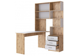 Компьютерный стол Ганор левый дуб вотан / белый фото 3