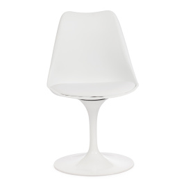 Стул TULIP FASHION CHAIR (mod.109) металл/пластик/PU, 48 x 55 x 81см, белый / белый  фото 5