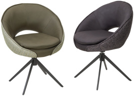 Стул ANABEL 360 град. поворот Черный  Maison 99# / OTE COBBLE 457 / серый каркас, ®DISAUR фото 4