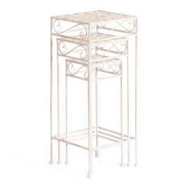 Набор столиков Secret de Maison Бьюти/Beauty 3шт металл, 30х70см/25х60см/20х50см, античный белый фото 4