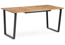 Стол деревянный Лота Лофт 120(160)х75 черный матовый / дуб крафт золотой фото 2