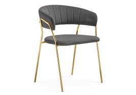 Стул на металлокаркасе Kamelia 1 dark gray / gold фото 1