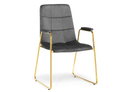 Стул на металлокаркасе Lana dark grey / gold фото 1
