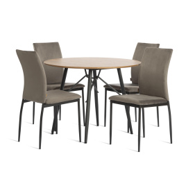 Стул CAPRI (mod. BC565-DC) металл, флок, 43 х 53 х 92 см, Dark grey (темно-серый) HLR24 / черный фото 4