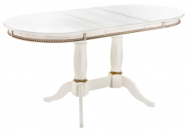 Стол деревянный Кантри 120 молочный / золотая патина фото 2