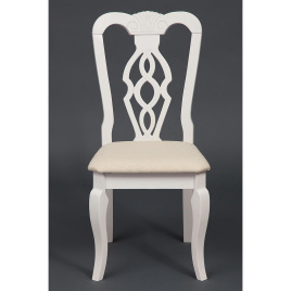 Стул - Афродита/ Aphrodite дерево гевея, 46х54х99см, Ivory white, ткань кремовая с рисунком (3321) фото 4