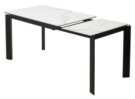 Стол CORNER 120 HIGH GLOSS STATUARIO керамика, стекло/ черный каркас, ®DISAUR фото 3