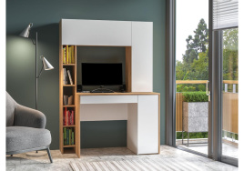 Компьютерный стол Комфорт 12.71 дуб золотой craft / белая аляска фото 5