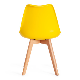Стул TULIP (mod. 73) / 1 шт. в упаковке дерево/пластик/ПУ, 48.5*52.5*83cм, желтый фото 5