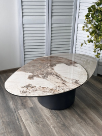 Стол кофейный NIKLAS PANDORA  керамика на стекле и окрашенный МДФ/ темно-серый МДФ каркас ®DISAUR фото 3