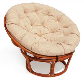 Кресло PAPASAN/ПАПАСАН 23/01 W  /с подушкой/ диаметр подушки 129 см, 115х101х104 см, Cognac (коньяк)