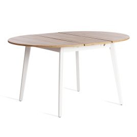 Стол обеденный SVELTO ЛДСП, опора-массив березы, 105 х 105 (140) х 74.5 см, Дуб Вотан/белый фото 4