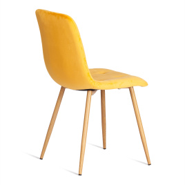 Стул CHILLY (mod. 7094-1) вельвет/металл, 44,5х52,5х86 см, yellow (желтый) HLR41 / натуральный фото 3