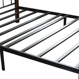 Кровать AT-8077 дерево гевея/металл, 90*200 см (Single bed), красный дуб/черный фото 2