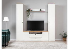 Шкаф Опра 13.227 белый PE шагрень / дуб золотой craft фото 3