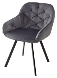 Стул GALE 360 град. поворот. BLUVEL-14 GREY, велюр/ черный каркас, М-City фото 1