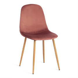 Стул BREEZE (mod. 4724) Велюр/металл , 44 х 53 х 87 см, Coral (коралловый) HLR44 / натуральный фото 1