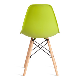 Стул CINDY (EAMES) (mod. 1801) дерево бук/металл/сиденье пластик, 45x51x82 см, Olive (оливковый)  фото 4