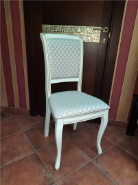 Стул "Дионис" (эмаль тон 11 + золот. патина/ткань Nota Gold) слоновая кость фото 4