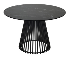 Стол TERNI 120 MATT BLACK MARBLE SOLID CERAMIC Черный мрамор матовый, керамика /Черн.каркас, ®DISAUR фото 2