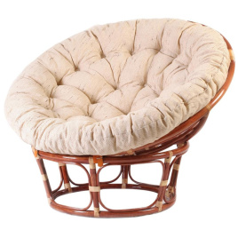 Кресло PAPASAN/ПАПАСАН 23/01 W  /с подушкой/ диаметр подушки 129 см, 115х101х104 см, Cognac (коньяк) фото 2