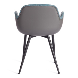 Кресло VALENTINO (mod. PC45-2) металл/экокожа/ткань, 55 х 58 х 81 см, Turquoise (бирюзовый)/Grey (се фото 4