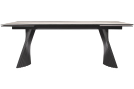 Стол DikLine KD180 керамика мрамор белый C39 глянец/опоры черные (2 уп) фото 3