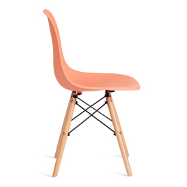 Стул CINDY (EAMES) (mod. 1801) дерево бук/металл/сиденье пластик, 45x51x82 см, Orange (Оранжевый)  фото 2