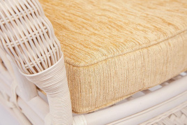 Комплект для отдыха Андреа/Andrea (диван + 2 кресла + журн. столик со стеклом + подушки) белый, ткан фото 3