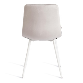 Стул CHILLY (mod. JSC-220) Велюр/металл , 44,5х52,5х88 см, Light grey (светло-серый) HLR14 / белый фото 4